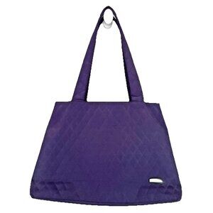 Travelon Shoulder Bag Purse Purple 3 Compartments RDIF Anti-Theft Nylon EUC